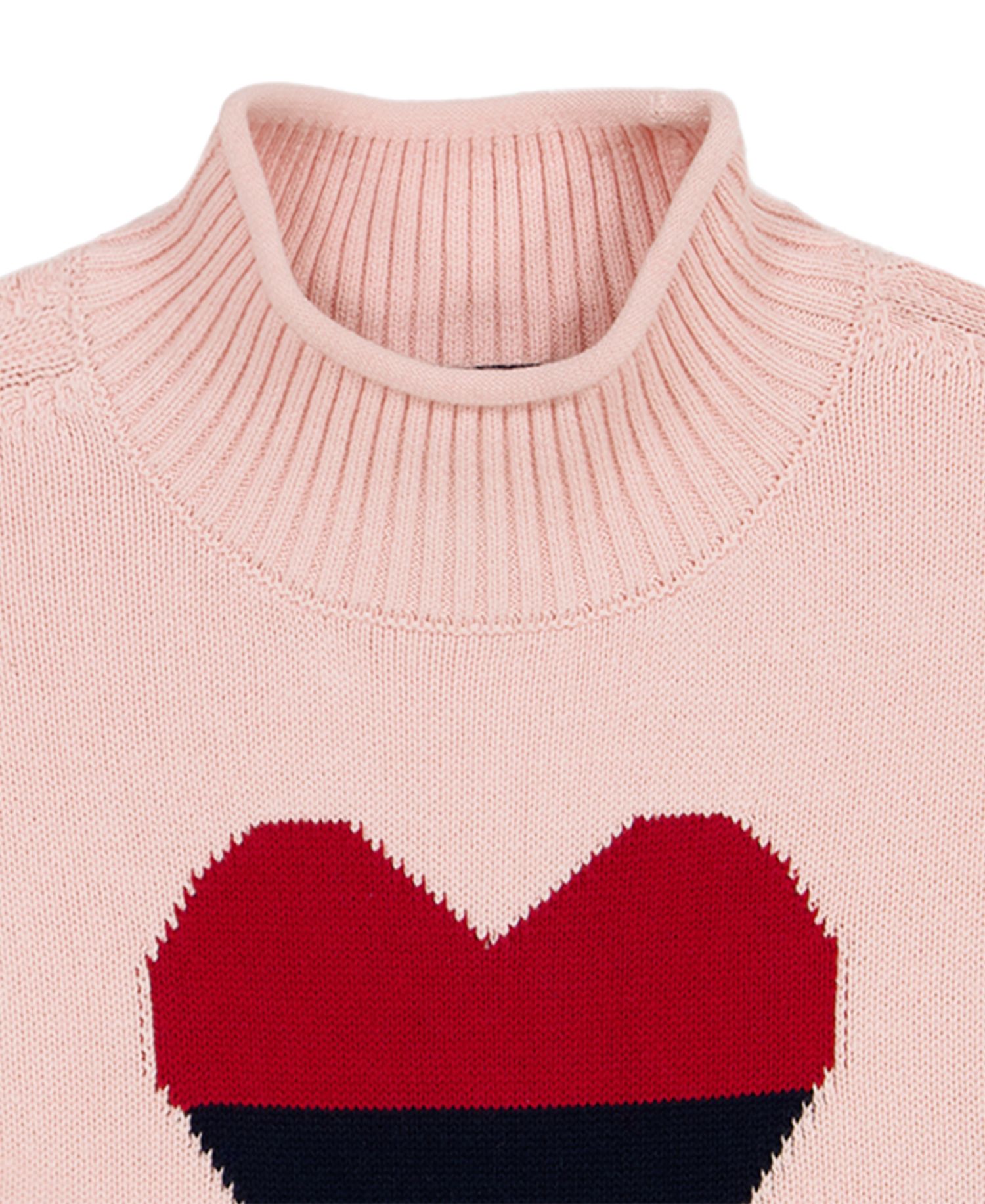 Women's Intarsia Heart Mock Neck Sweater