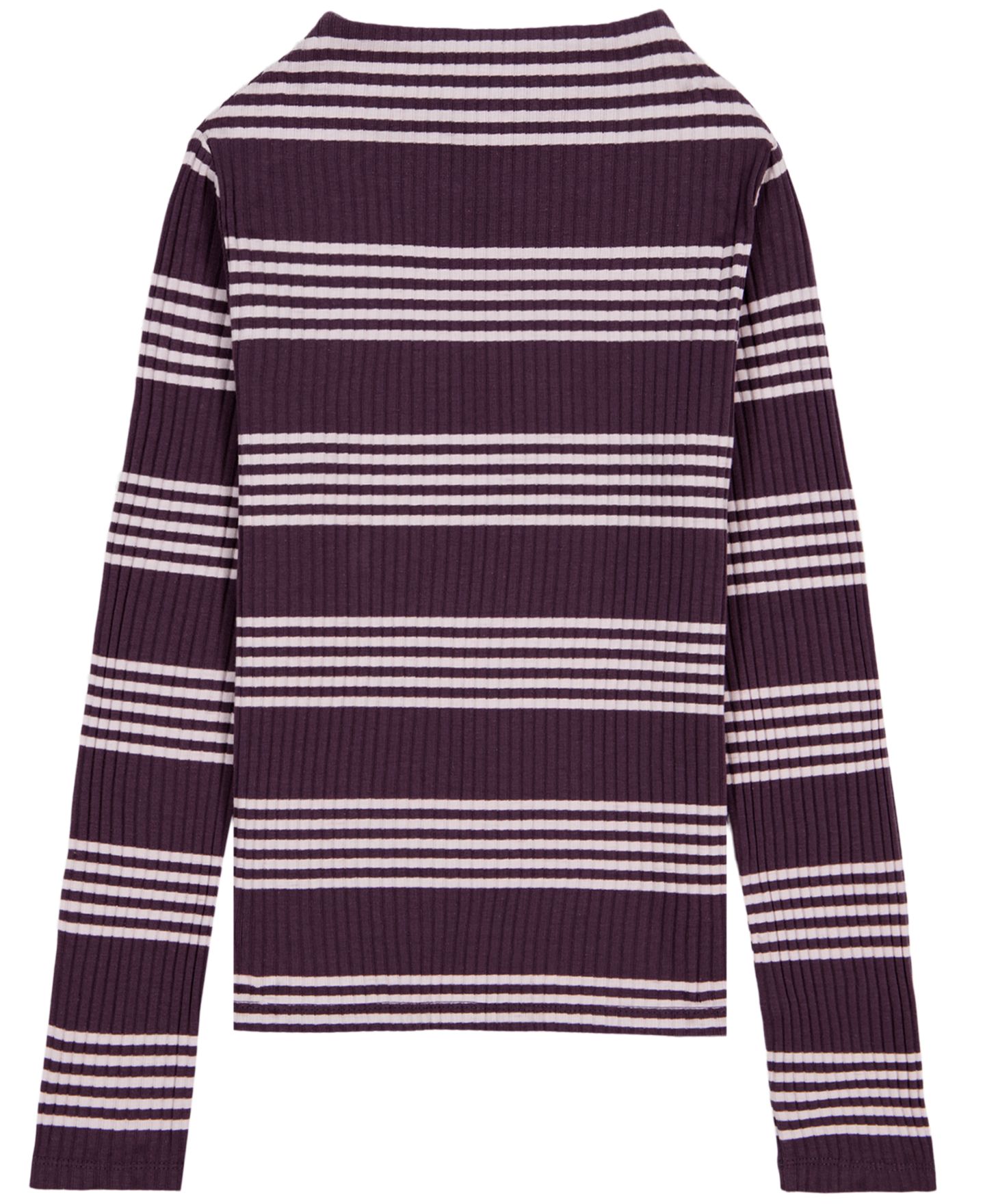 Футболка Calvin Klein Long-Sleeve Striped Ribbed для девочек, цвет: Чёрный — фото 6