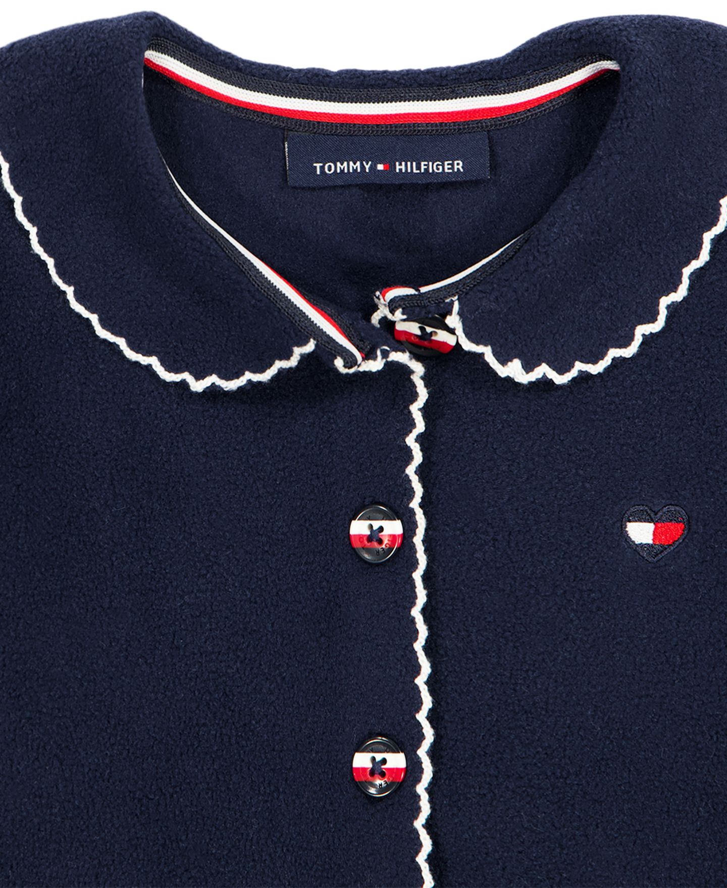 Комплекты Tommy Hilfiger Peter Pan Collar Long-Sleeve T-Shirt, Jacket and Leggings, 3-Piece Set для девочек, цвет: Тёмно-синий / Белый — фото 3