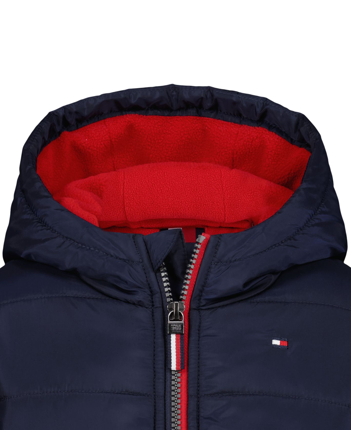 Куртка Tommy Hilfiger Baby Boys' Hooded Fleece-Lined Sleeve Logo Puffer, цвет: Тёмно-синий — фото 5