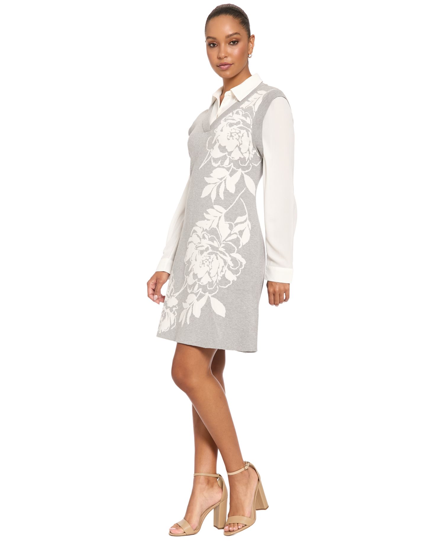 Women's Collared Long-Sleeve Dress