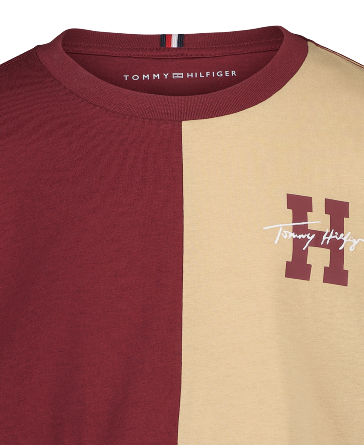 Tommy Hilfiger Boys' 8-20 Quad Pieced Long-Sleeve Graphic Colorblock T-Shirt