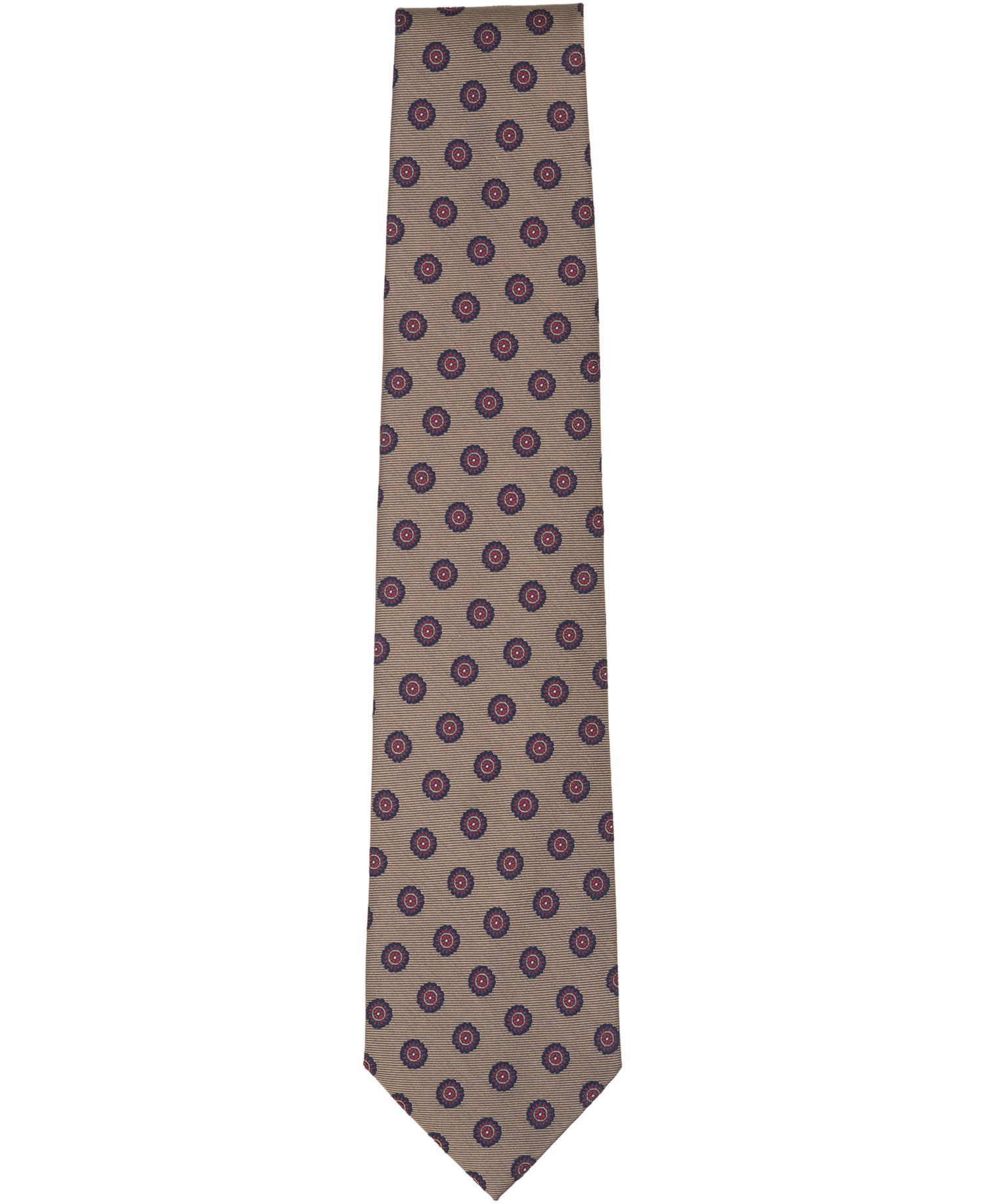 Men's Circle Flower Medall Floral-Medallion Tie