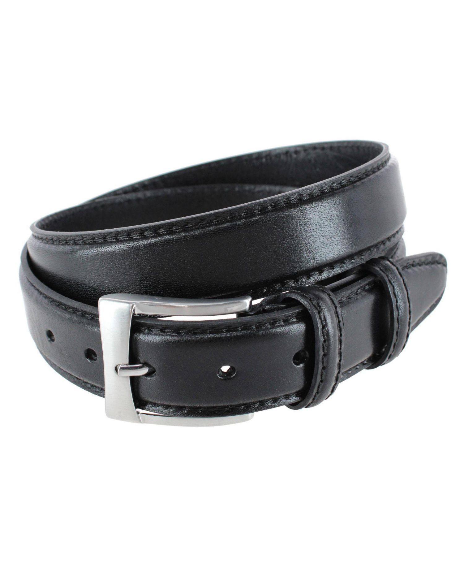 Vincenzo Italian Leather Contrast-Stitch 35mm Belt