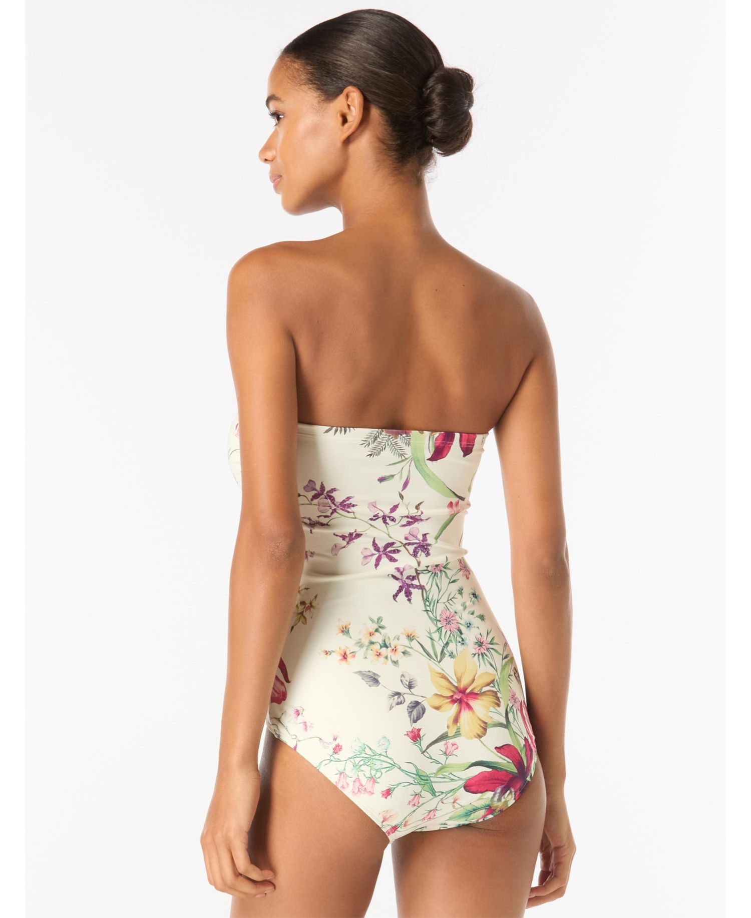 Women's Floral-Print Bandeau One-Piece Swimsuit