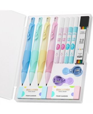 2.0mm Handwriting Pencils for Kids, 4Pieces Cute Mechanical with 44 Lead Refills and Sharpener Eraser