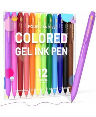 12 Colors 0.7mm Retractable Gel Pens, Quick Dry, Fine Point, for Office School Home