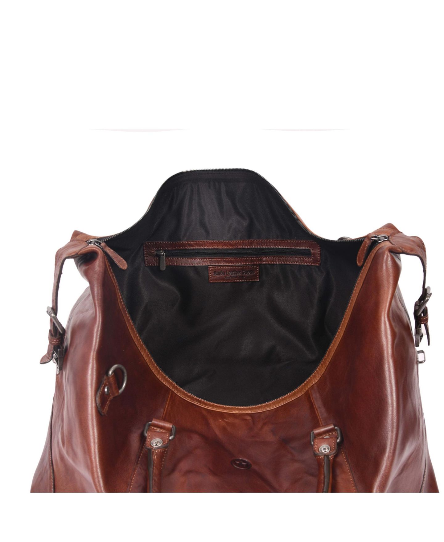 Сумка Aaron Leather Goods 20 Inch Leather Canvas Duffle - Brown, цвет: Коричневый — фото 3