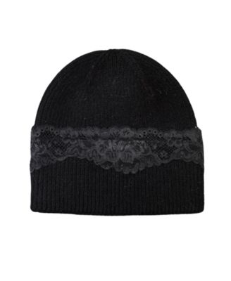 Lace Applique Beanie Hat