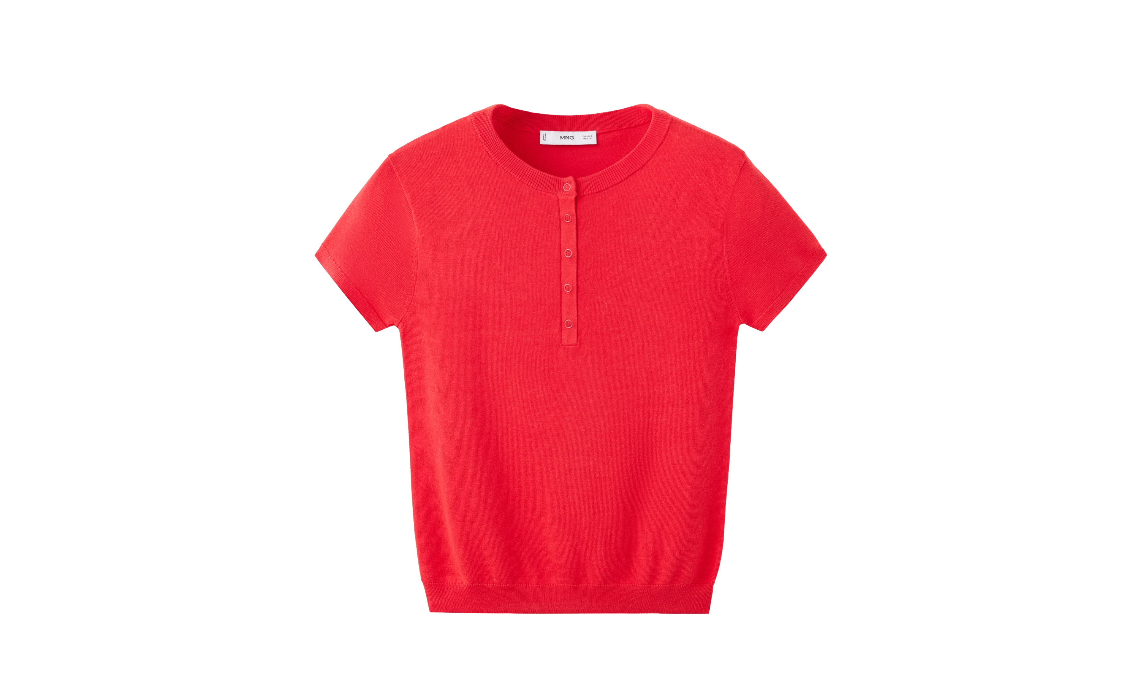 Mango Women's Crew-Neck Short-Sleeve Fine-Knit Sweater
