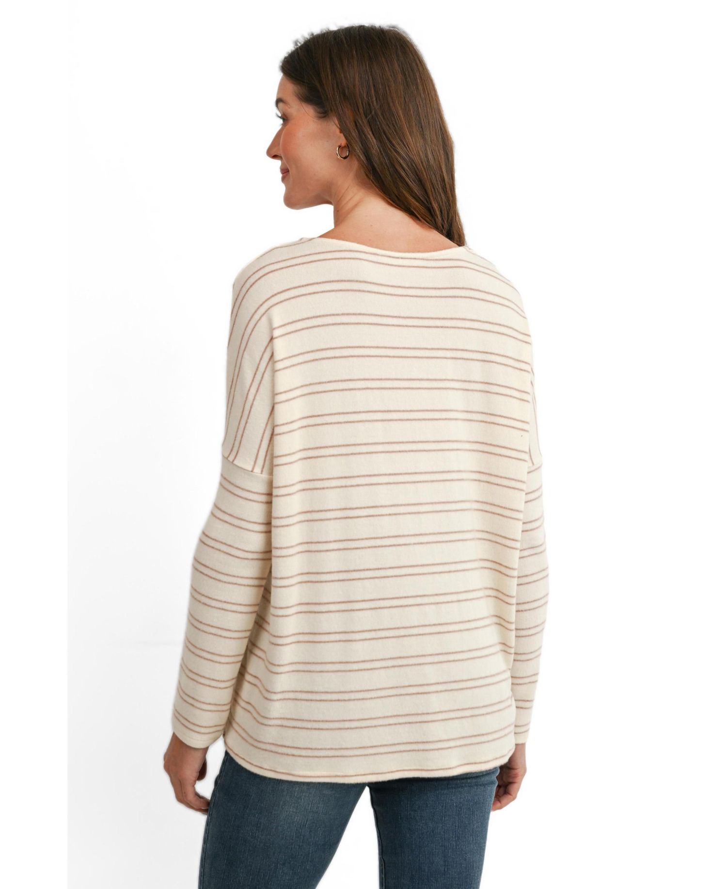 Maternity Striped Boat-Neck Long-Sleeve T-Shirt