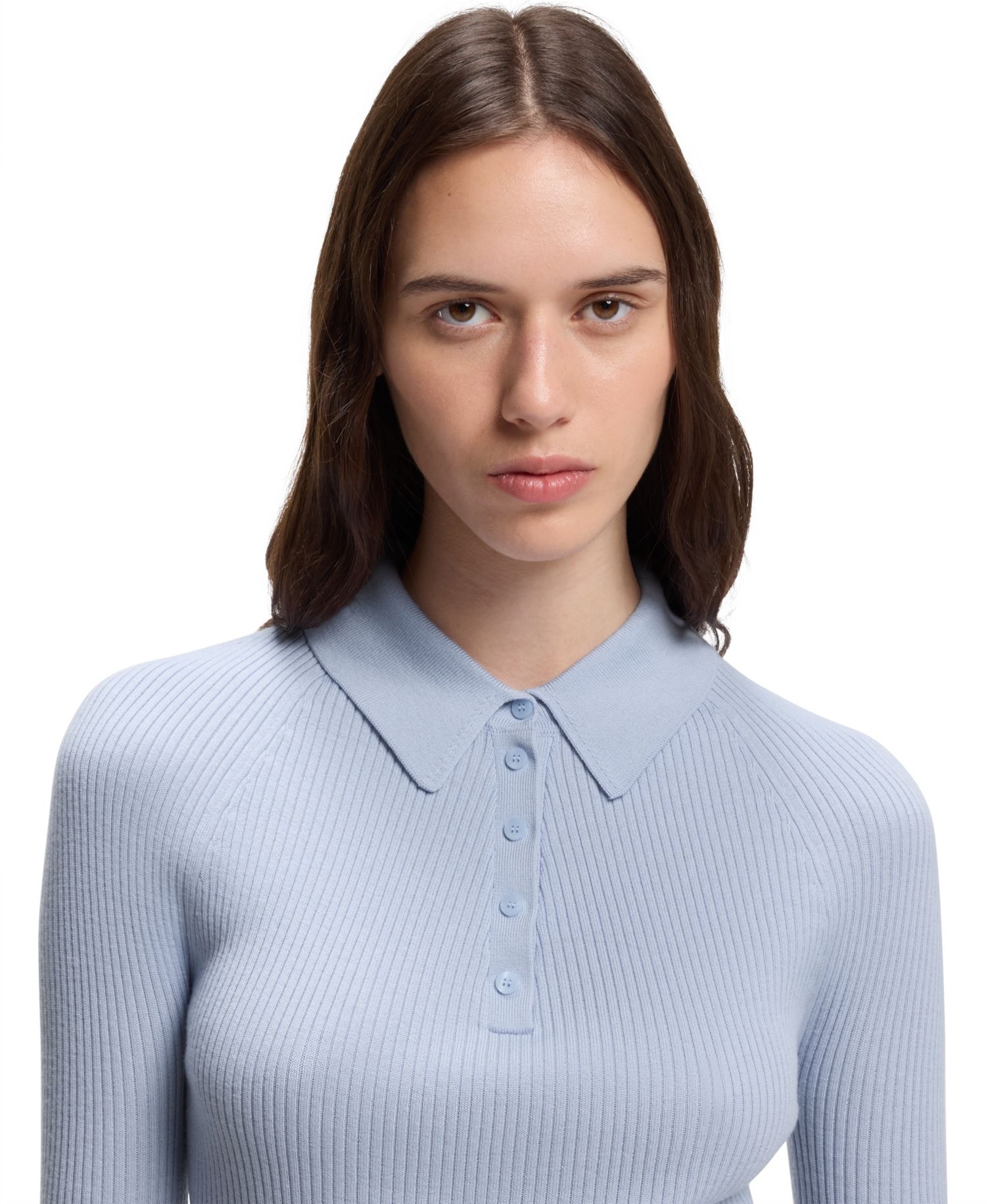BOSS by Women's Wool Fitted Polo Sweater