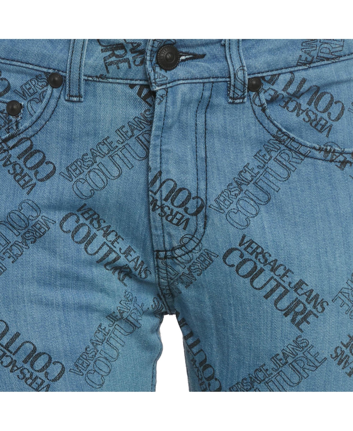 Pre-Owned Versace Women's Jeans Couture Logo Print Denim Skinny Jeans