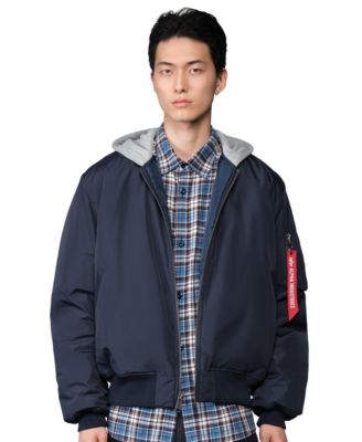 Men's Natus Relaxed-Fit Hooded Bomber Flight Jacket