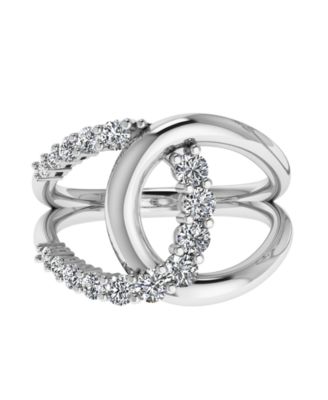 Macy's Lab-Grown Diamond Interlock Ring (1/2 ct. t.w.) in 10k White Gold