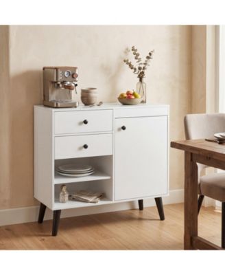 Buffet Cabinet with Storage, 31" Sideboard Credenza with Door, Open Compartments
