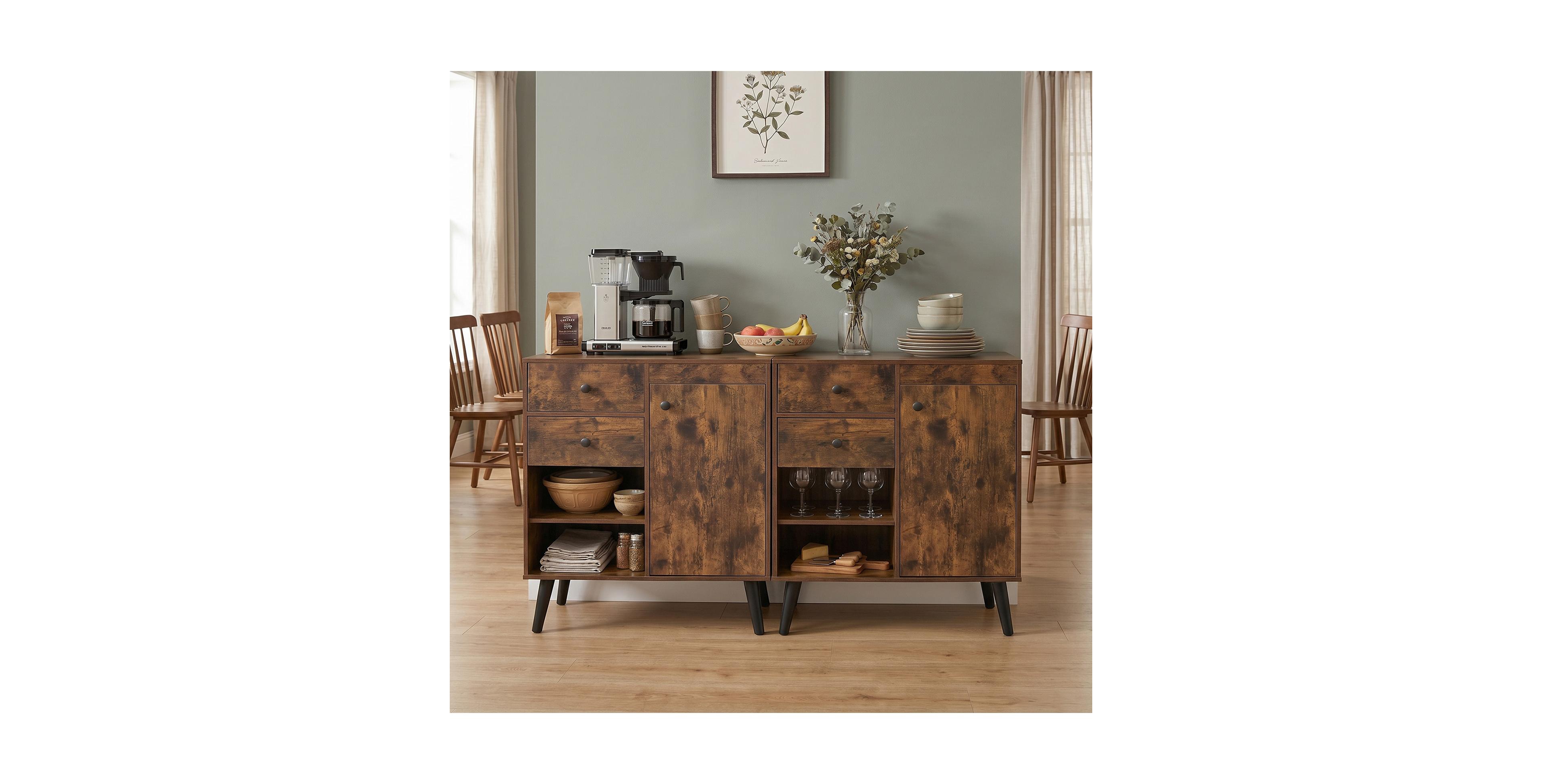 Costway Buffet Cabinet with Storage, 31" Sideboard Credenza Door