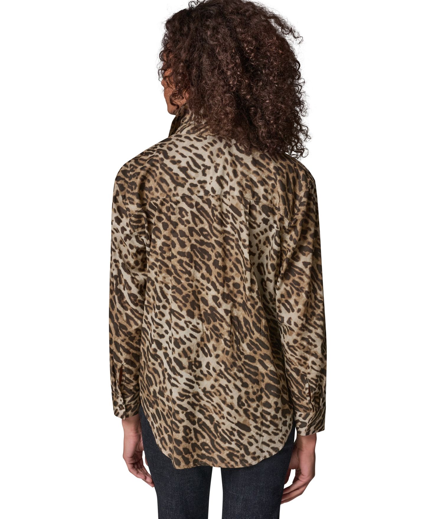 Женская блузка Donna Karan Weekend Leopard-Print Collared Voile Long-Sleeve, цвет: Леопардовый верблюжий комбинированный — фото 7