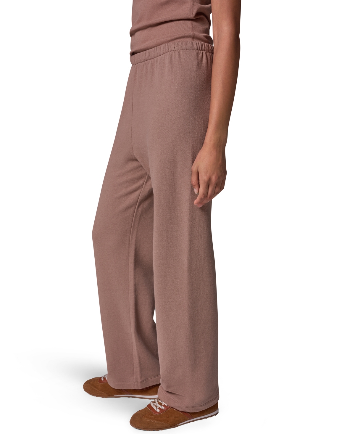 Donna Karan Weekend Women's French Terry Wide-Leg Mid-Rise Pants