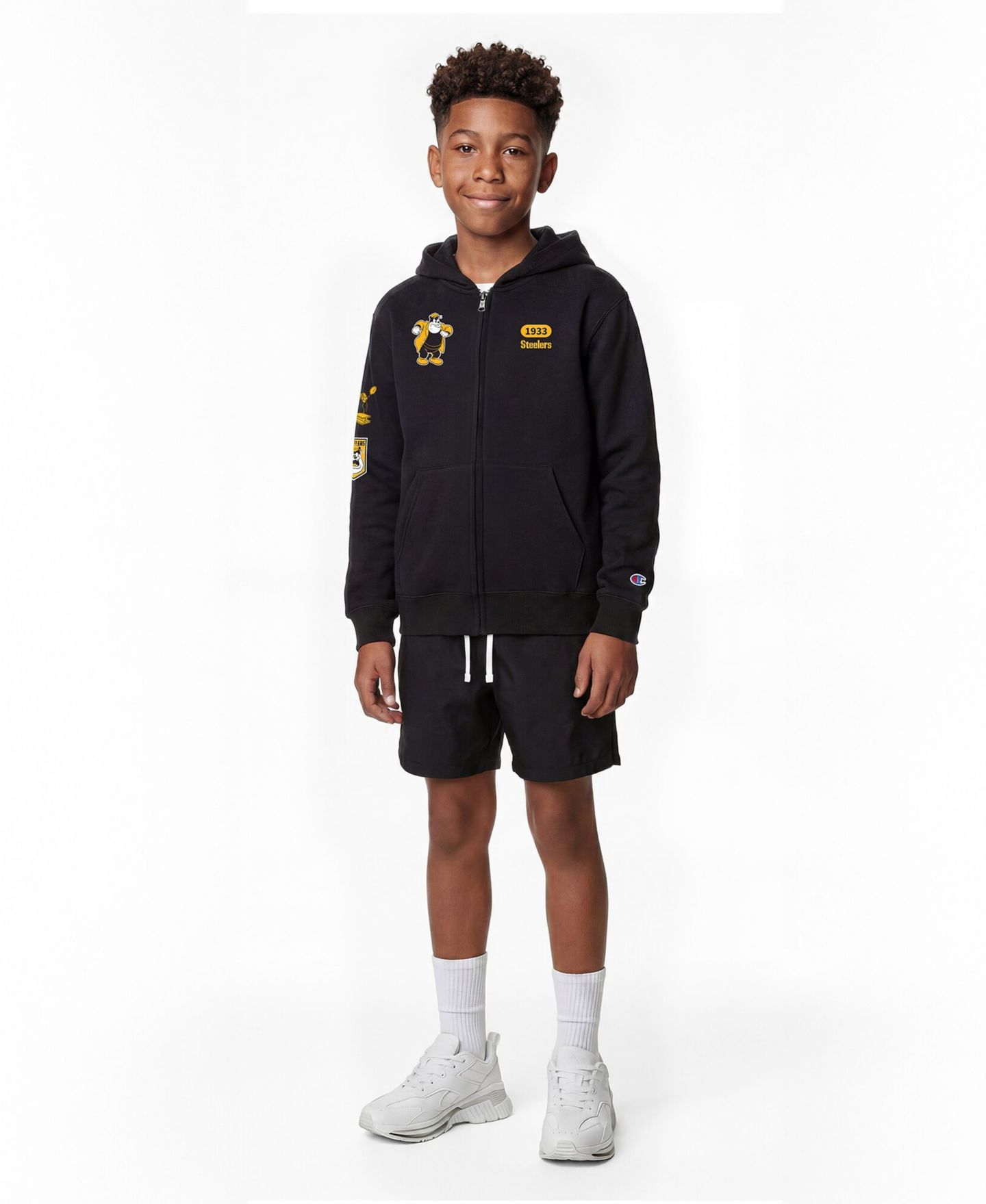 Детское худи Champion Black Pittsburgh Steelers Disney X Champion Full-Zip — фото 4