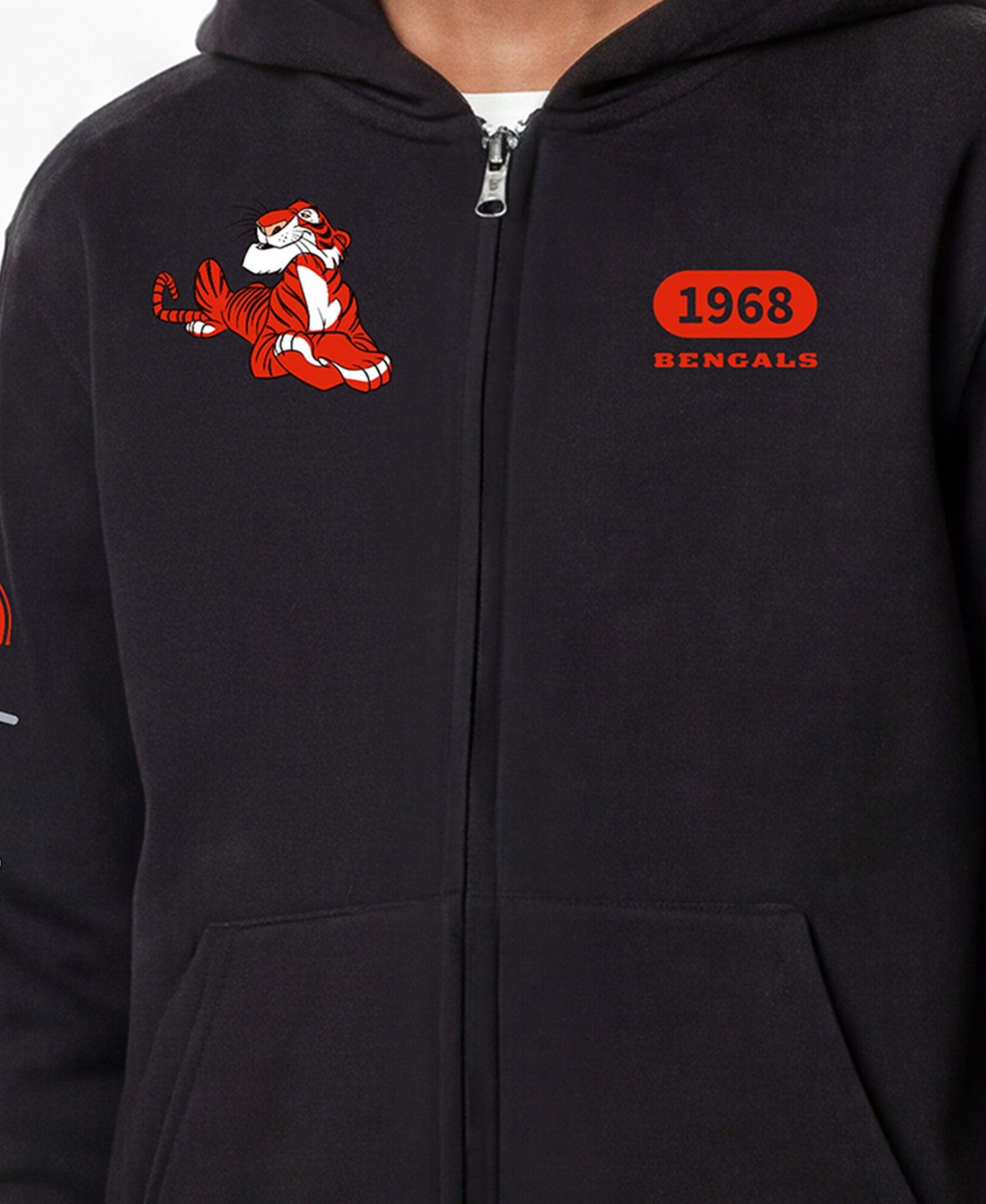 Big Boys and Girls Black Cincinnati Bengals Disney X Champion Full-Zip Hoodie