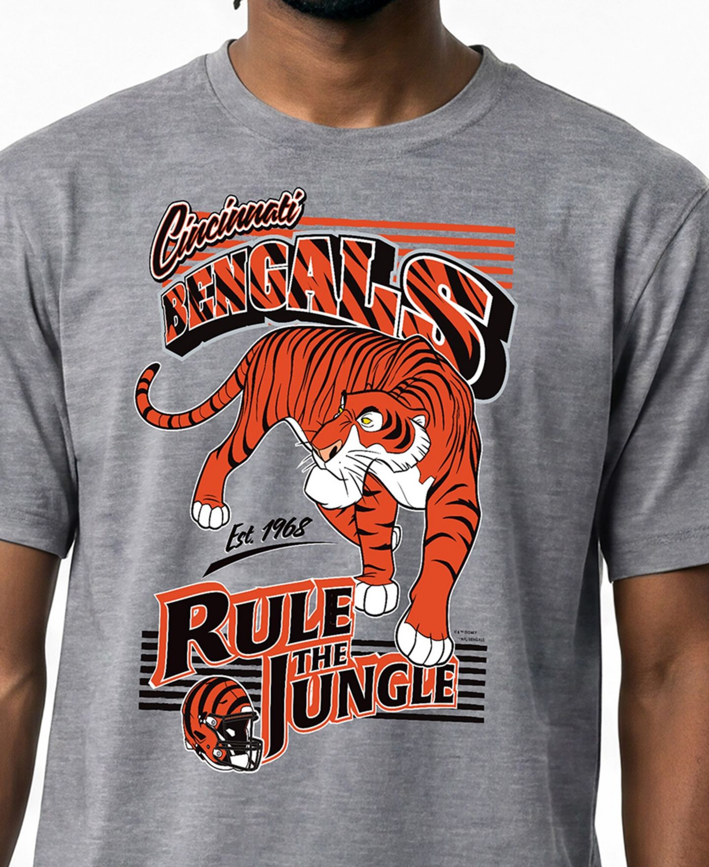 Мужская футболка Champion Gray Cincinnati Bengals Disney X Champion All Star — фото 2