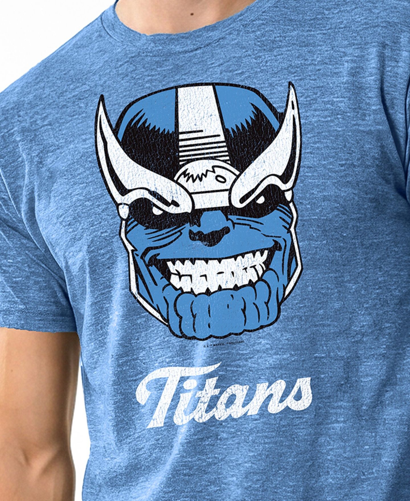 Мужская футболка Champion Light Blue Tennessee Titans Disney X Champion Tri-Blend — фото 2