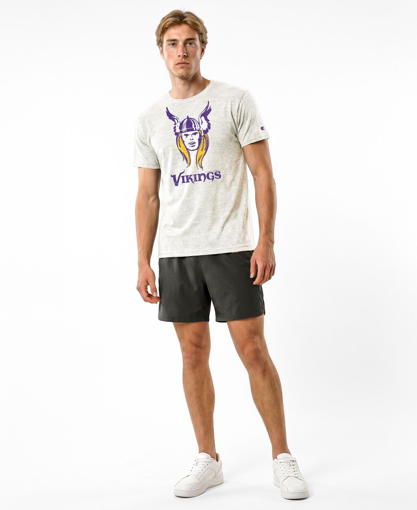 Мужская футболка Champion Cream Minnesota Vikings Disney X Champion Tri-Blend — фото 2