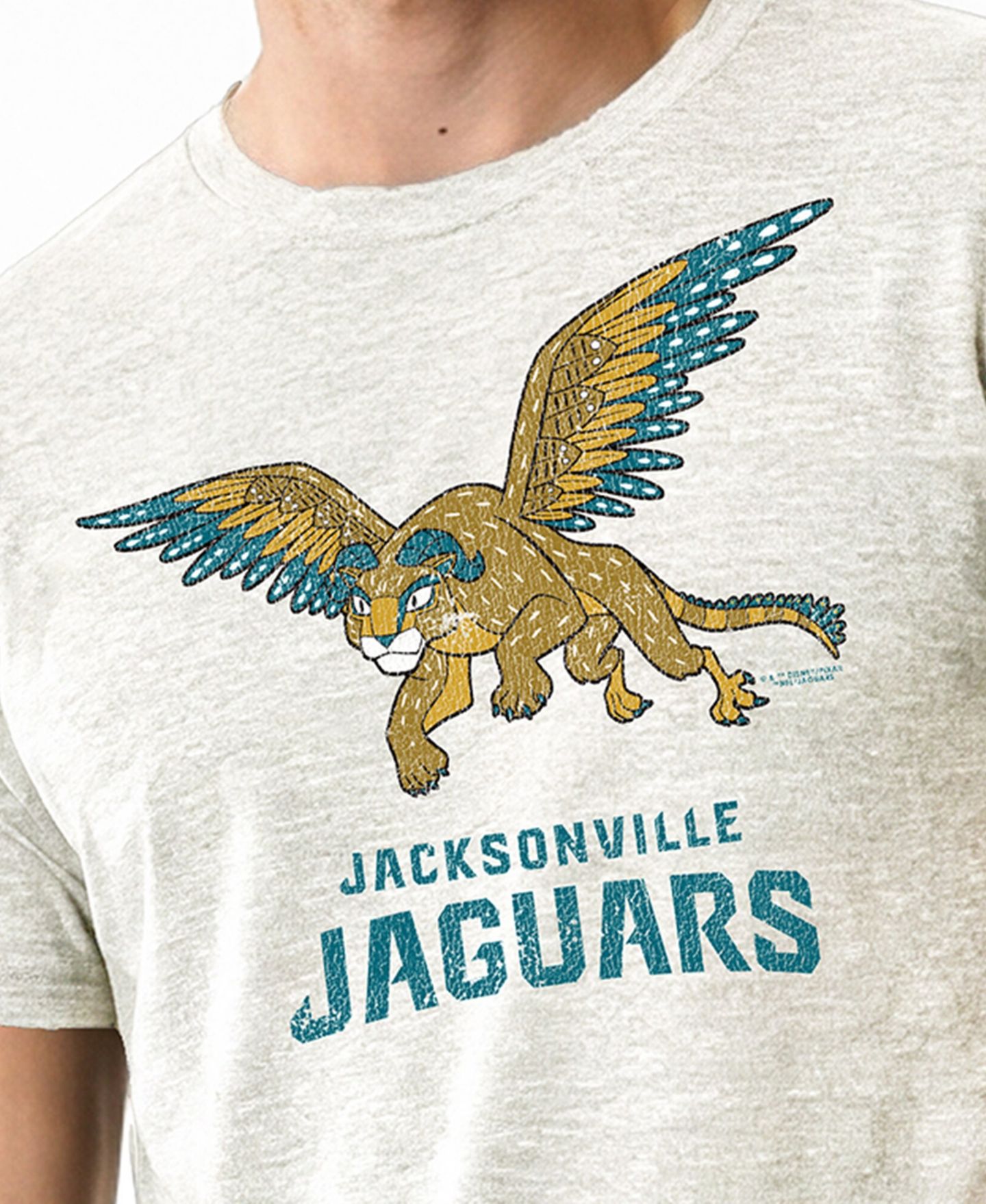 Мужская футболка Champion Cream Jacksonville Jaguars Disney X Champion Tri-Blend — фото 5