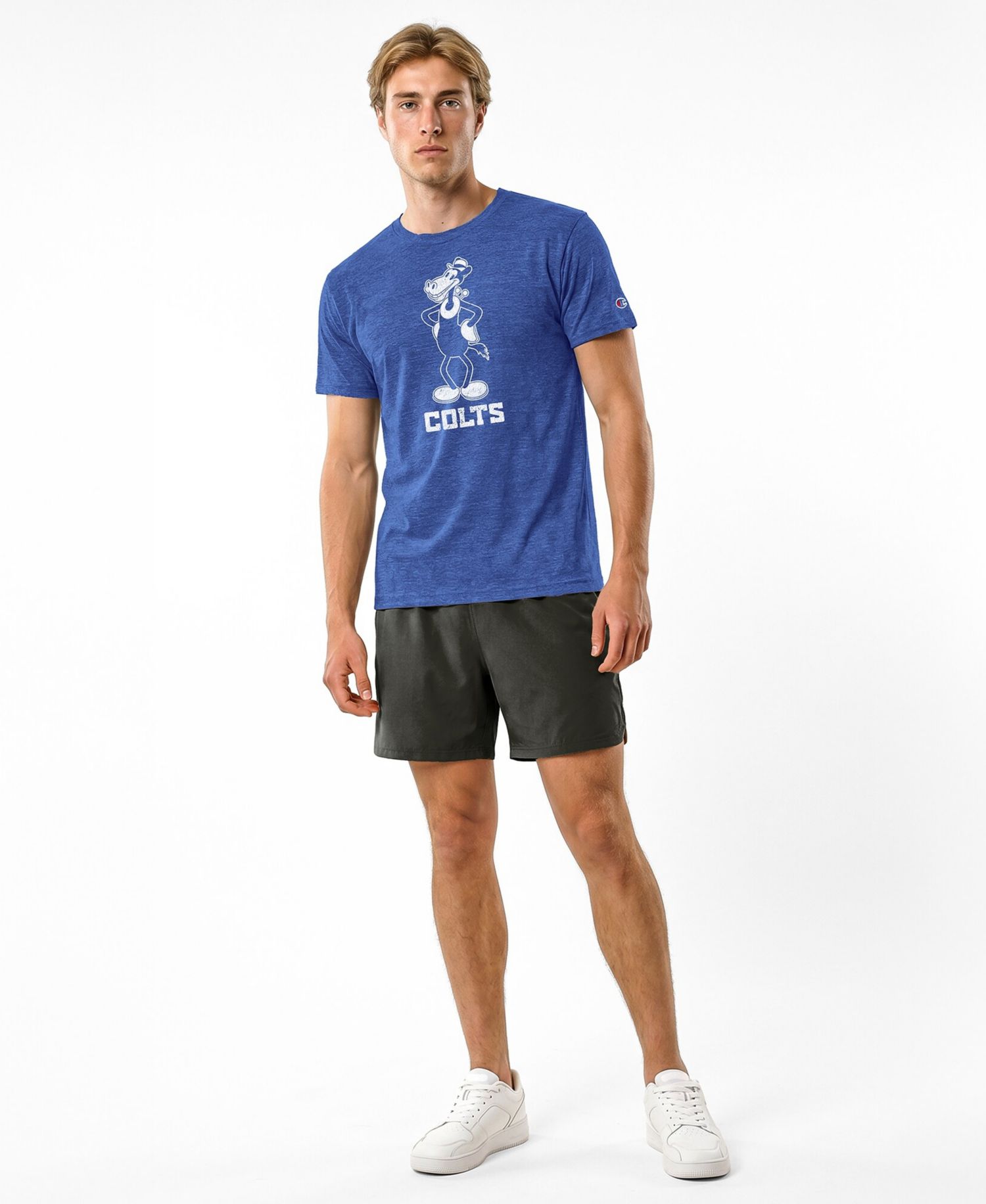 Men's Royal Indianapolis Colts Disney X Champion Tri-Blend T-Shirt