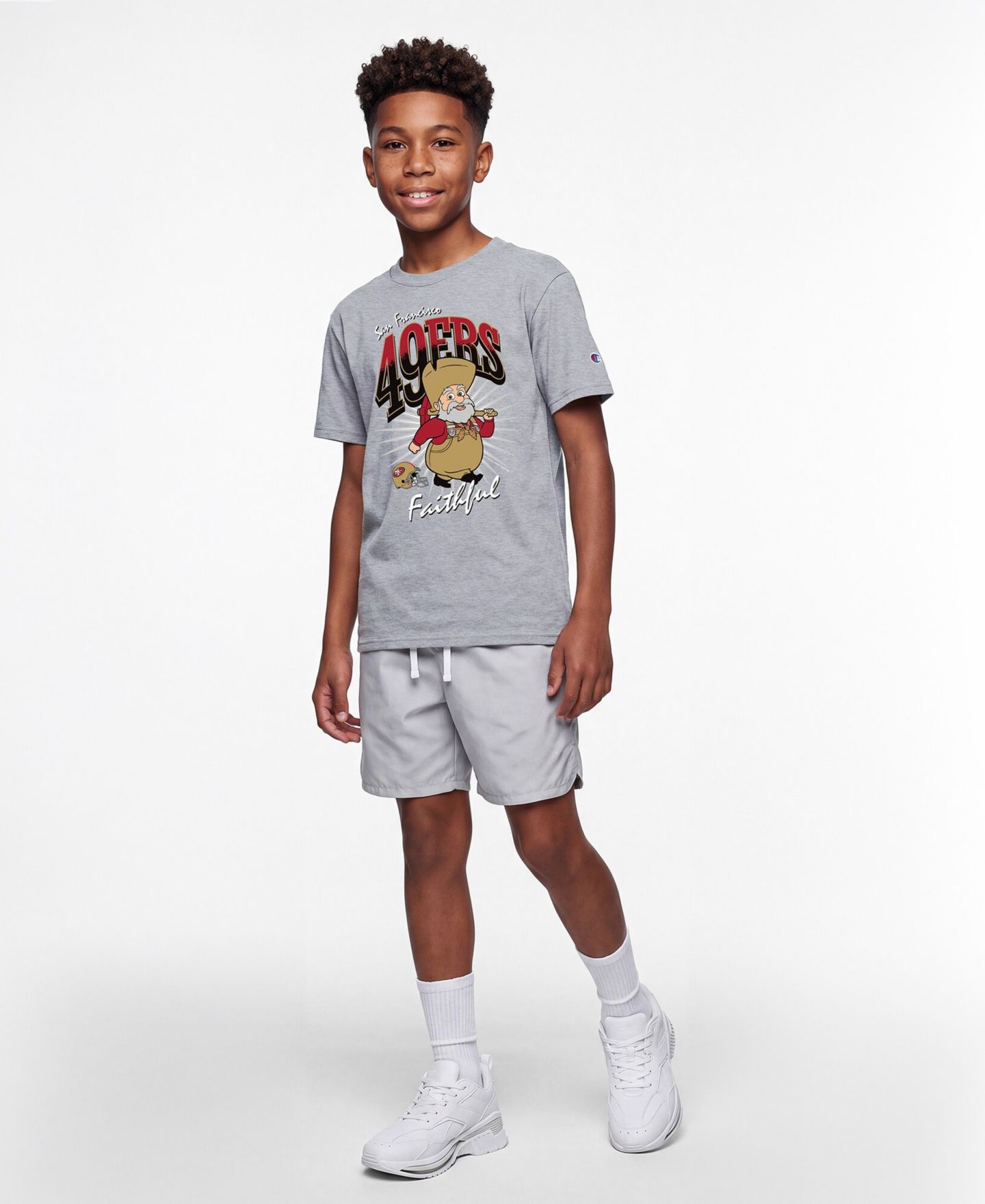 Детская футболка Champion Heather Gray San Francisco 49ers Disney X Champion — фото 4