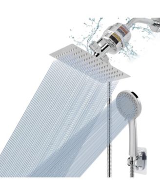 8" Filtered Shower Head Handheld Rain 5 Settings