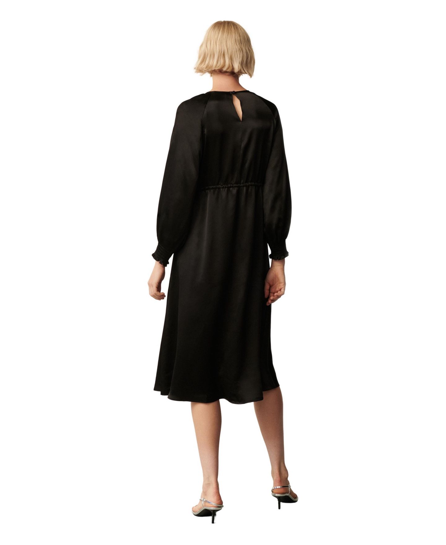 Женское платье Finery London Florian Midi Round Neck 3/4 Sleeve, цвет: Чёрный — фото 3