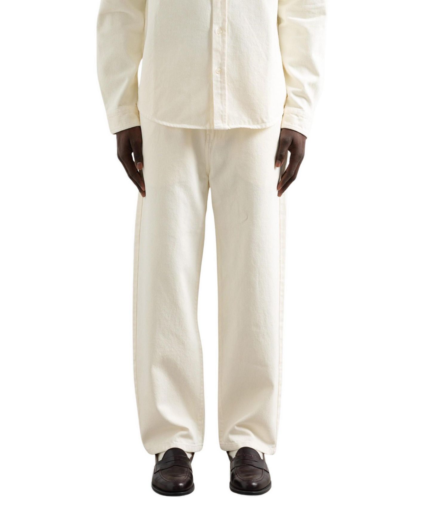 Мужские джинсы Edmmond Studios Avail Straight-Leg Light-Wash Relaxed-Fit, цвет: Молочный белый — фото 1