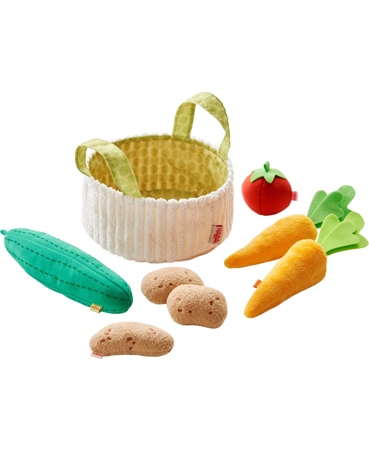 Haba Biofino Vegetable Basket Soft Play Food 8-Piece Set, Ages 3+