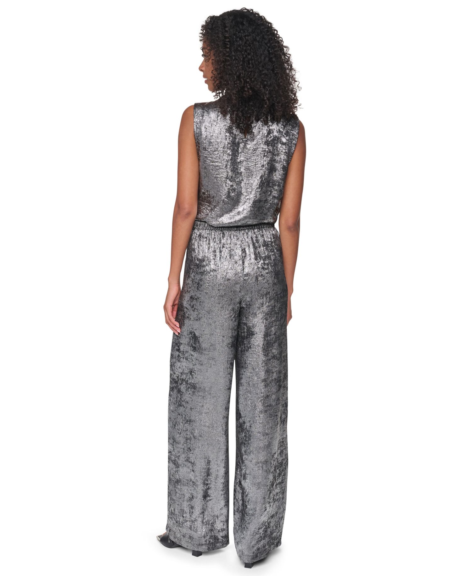 Women's Empire State Steel Pull Velvet High-Rise Wide-Leg Pants
