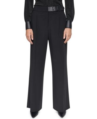 Women's High-Waisted Wide-Leg Belted Pants