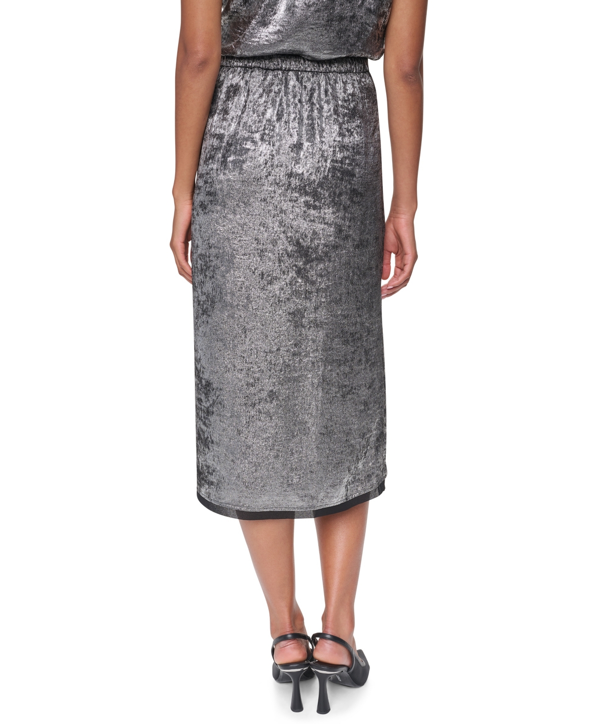 Dkny Women's Metallic A-Line Midi Skirt