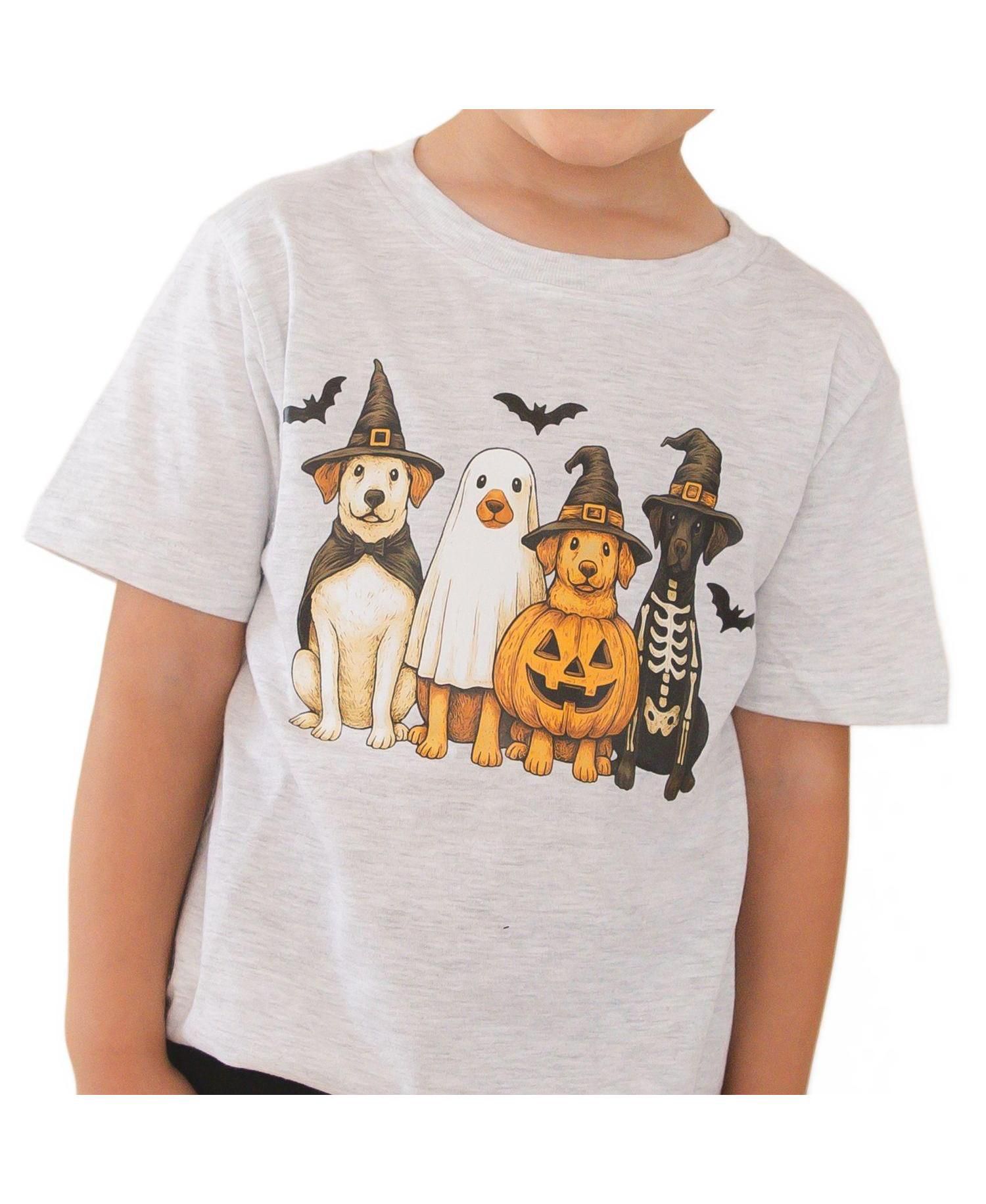 Big Boys 10 -12 Halloween Puppies Short Sleeve T-Shirt
