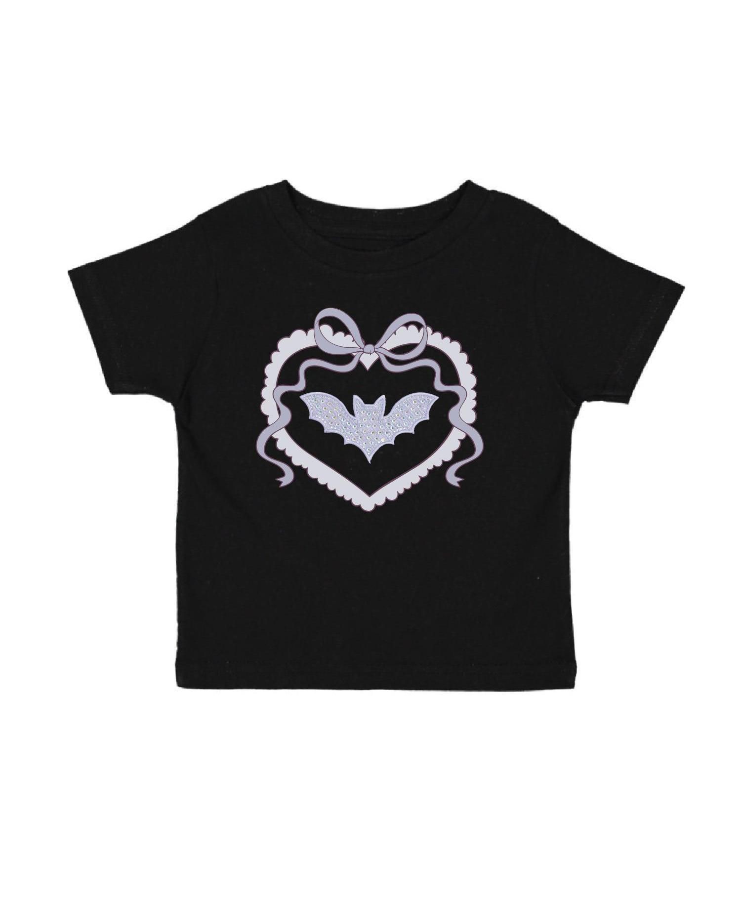 Girls' 4-16 Rhinestone Bat Patch Halloween Short-Sleeve T-Shirt