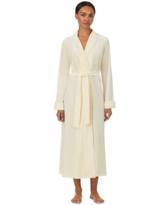 Women's Velvet Shawl-Collar Long-Sleeve Robe