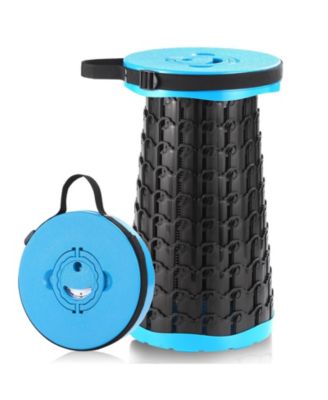 Collapsible Folding Camping Stool Telescoping Adjustable Height