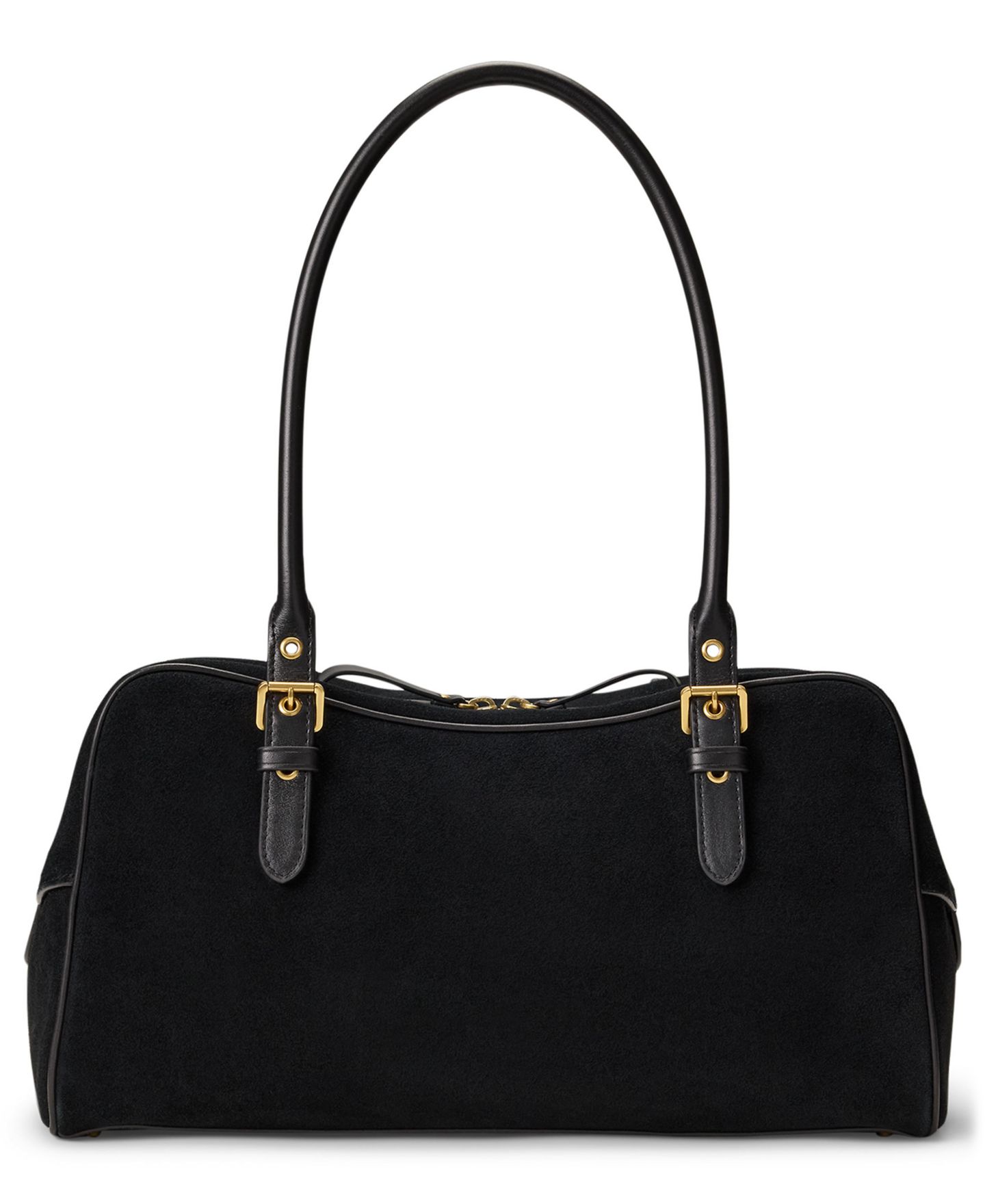 Женская сумка Lauren Ralph Lauren Marcy Suede Large Satchel, цвет: Чёрный — фото 3