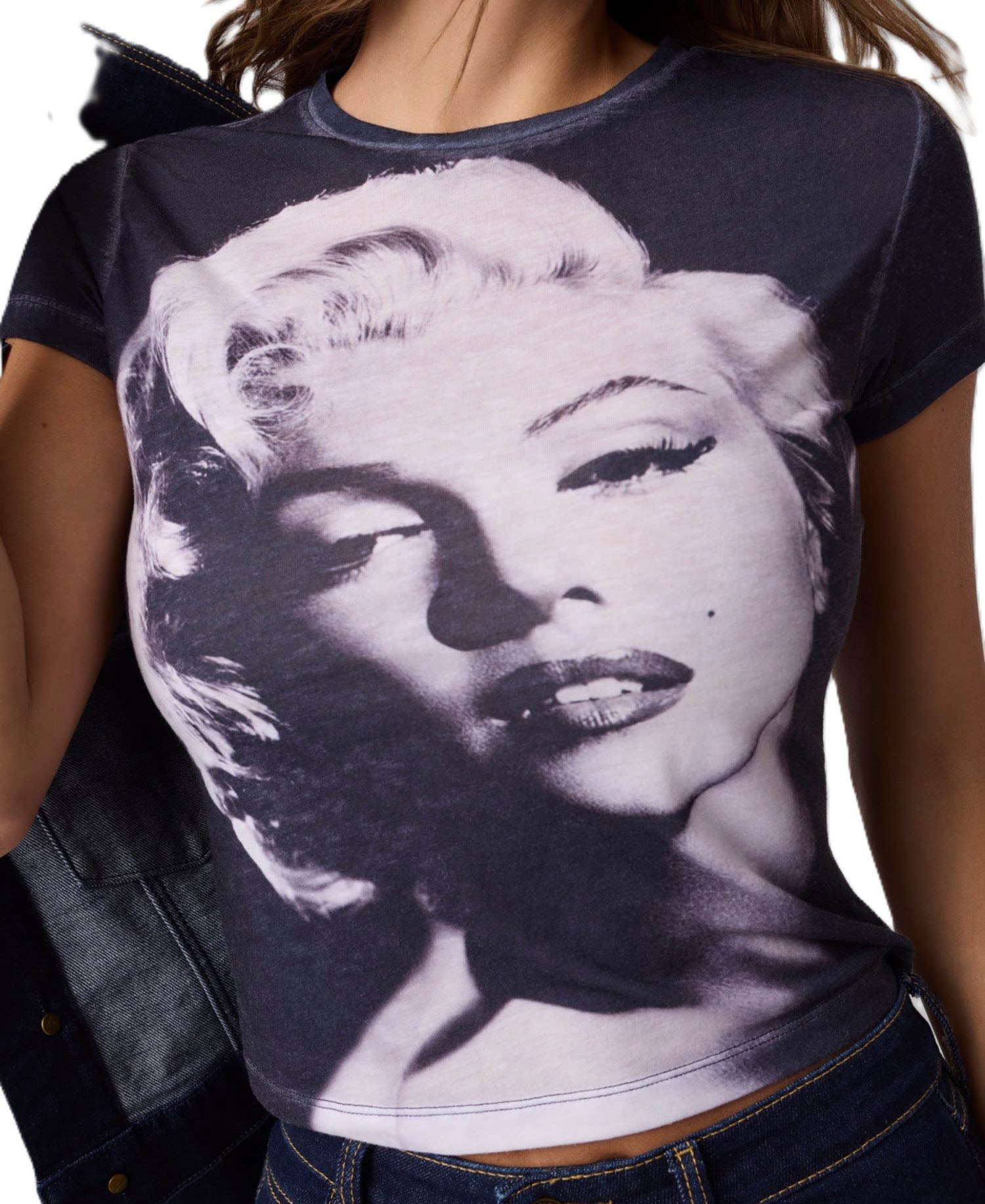 Women's Marilyn Slim Face Graphic Retro T-Shirt
