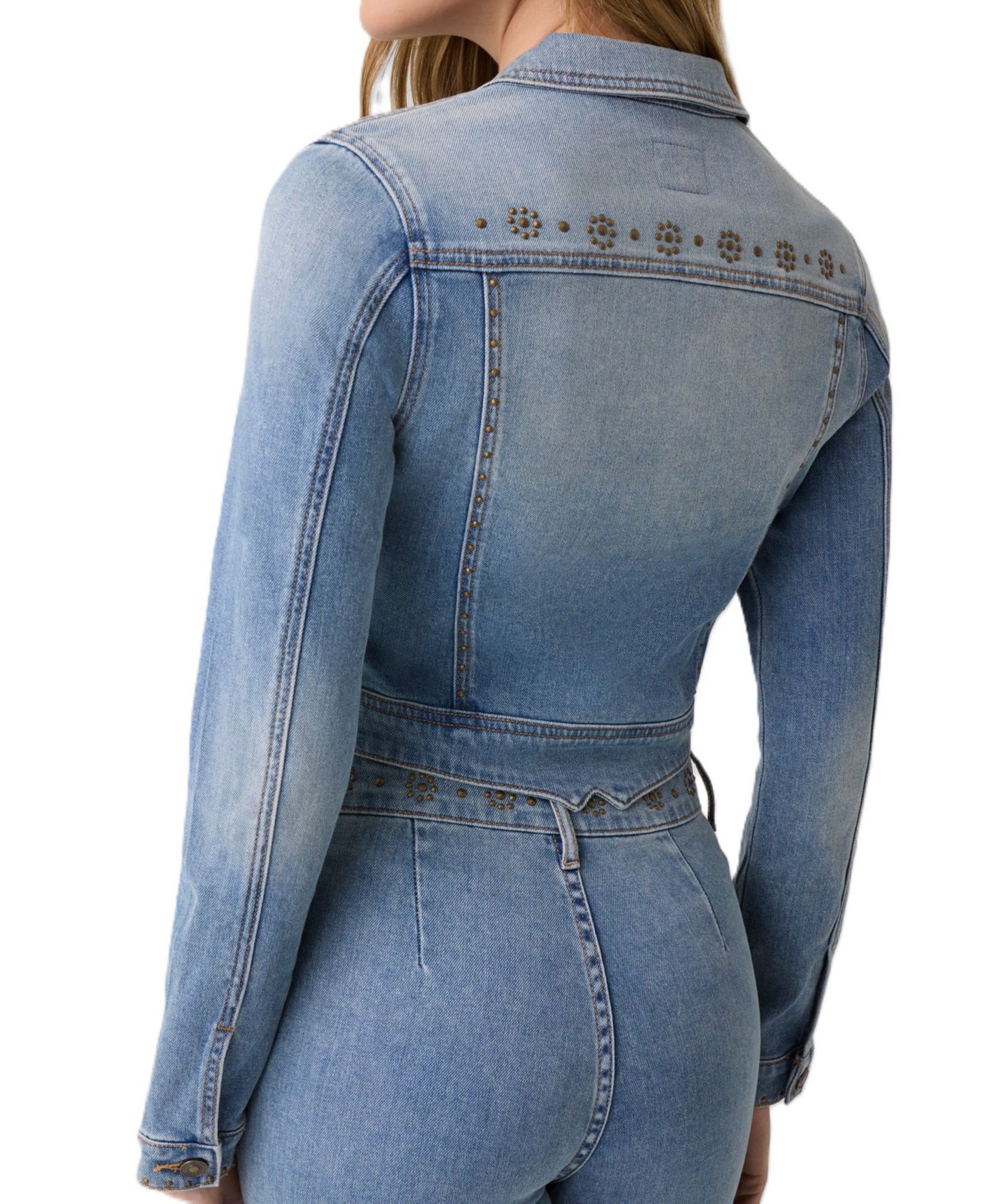 Женская куртка GUESS Cropped Studded Denim, цвет: League — фото 5