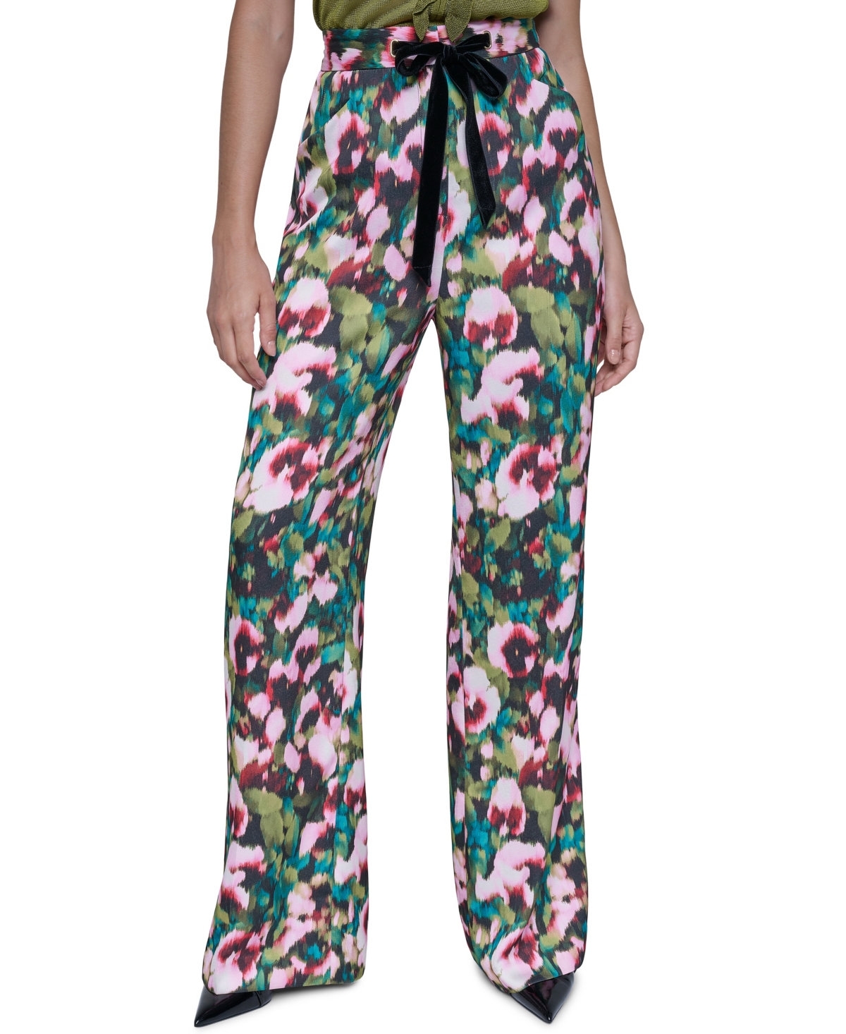 Sonia Rykiel Women's High-Waist Wide-Leg Floral Trousers - Shocking Pink Multi
