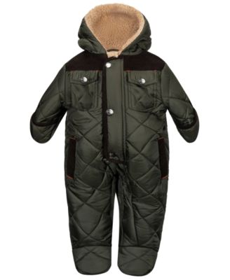 Baby Boys' Barn Quilt Quilted Sherpa-Lined One-Piece Snowsuit