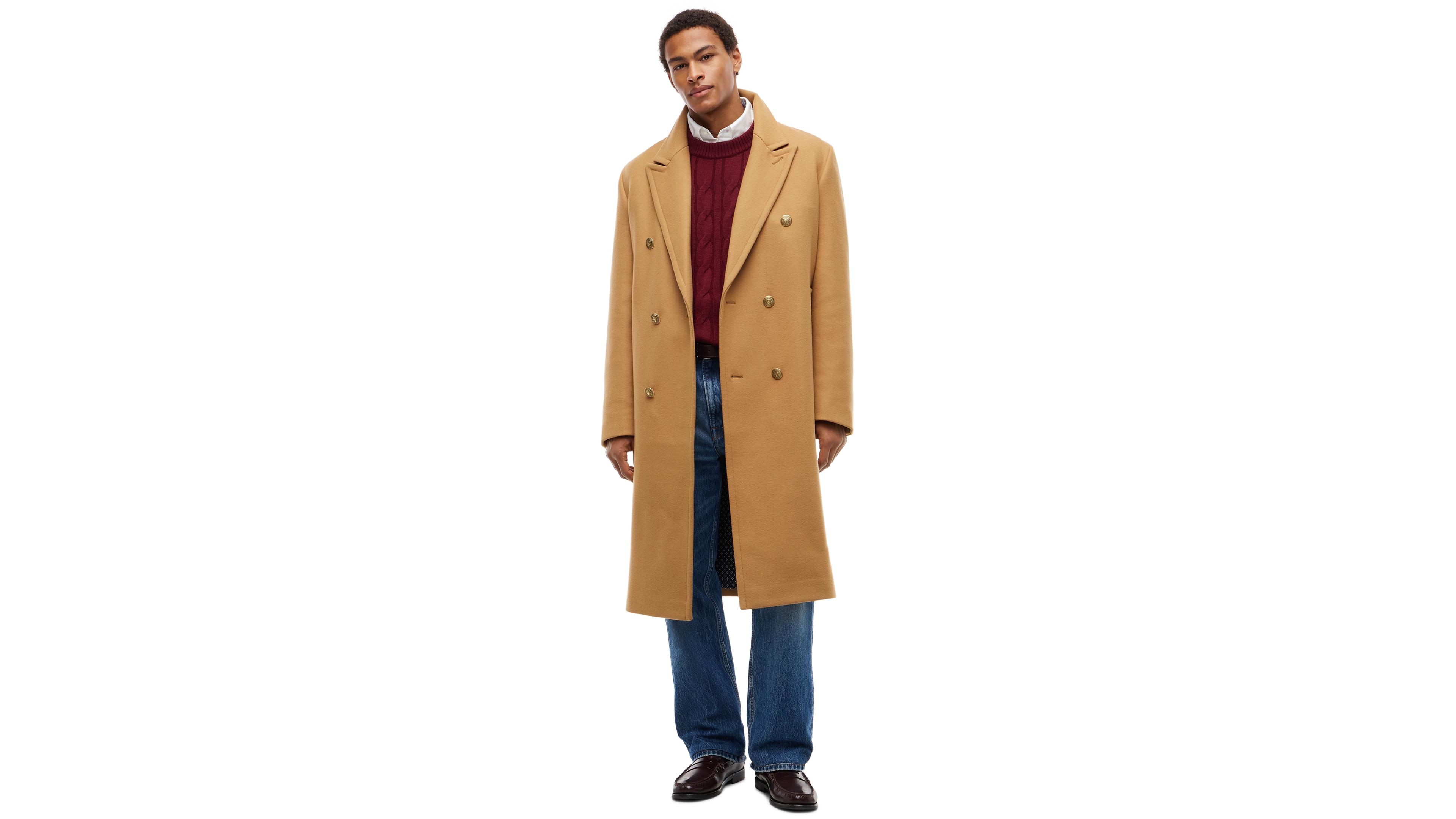 Tommy Hilfiger Men's American Icons Classic Double-Breasted Peacoat