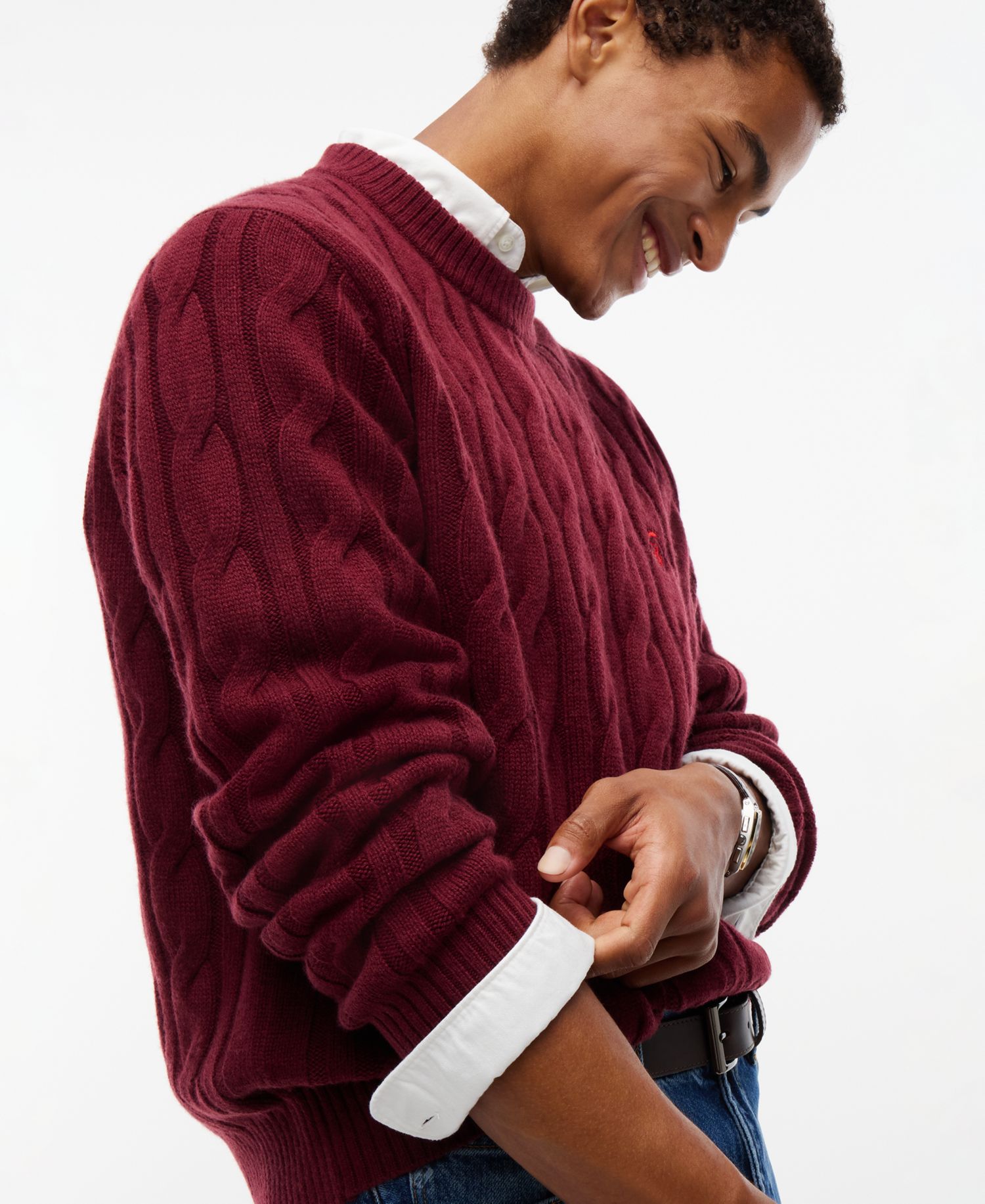 Men's American Icons Cable Crewneck Regular-Fit Sweater