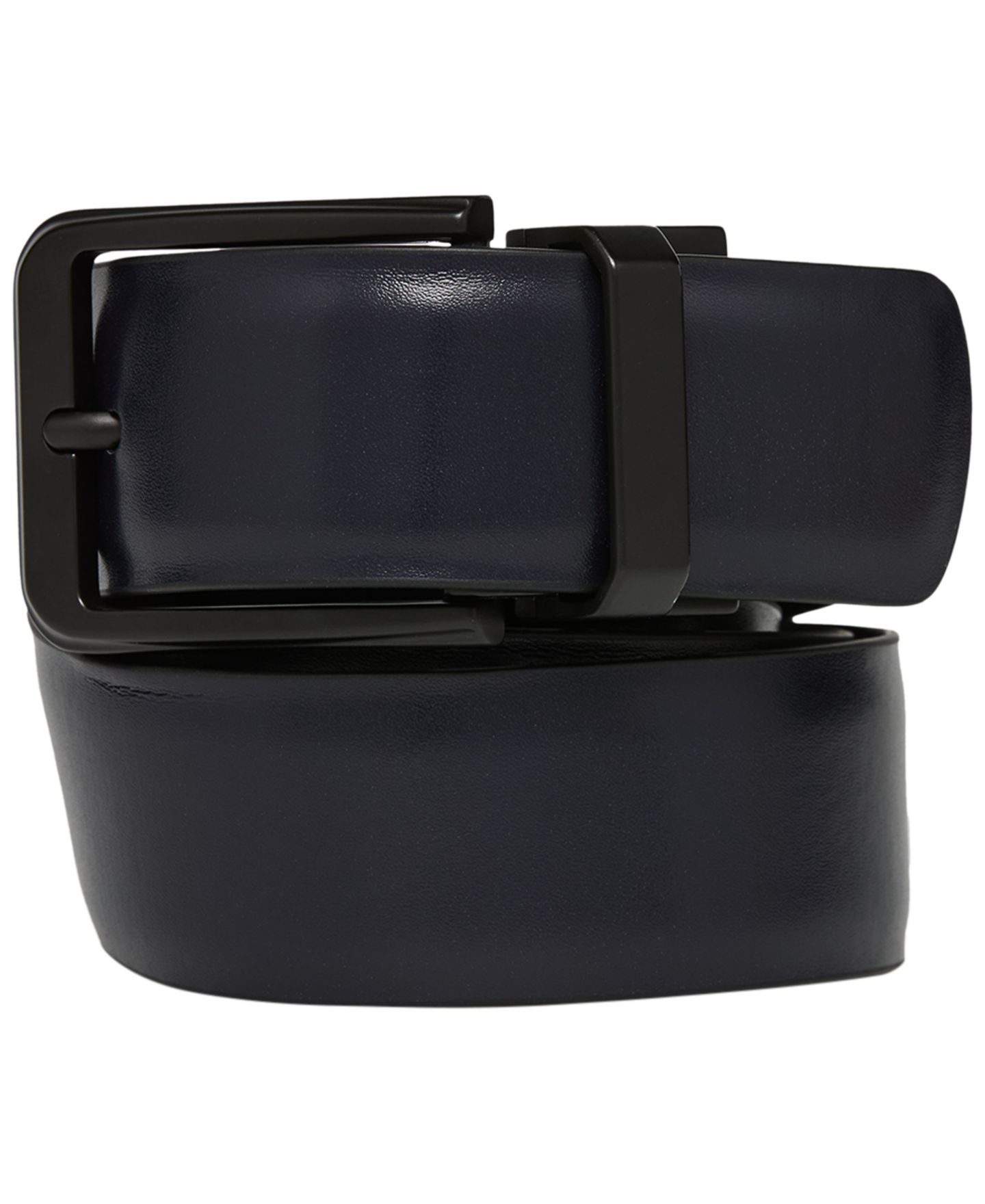 Мужской ремень Perry Ellis Portfolio Reversible Pebbled Leather-Blend, цвет: Чёрный — фото 2